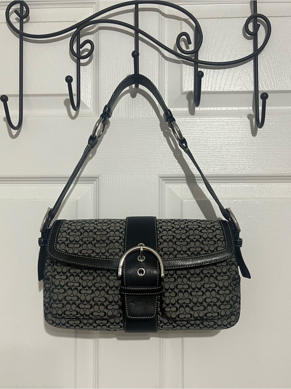 Vintage Coach Y2K 1463 Signature C Soho Double Pocket Shoulder Bag